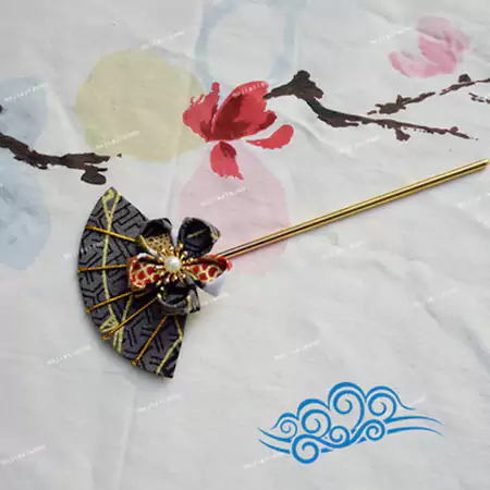 ヘアアクセサリー クラシック風 布製 古典風 セクター