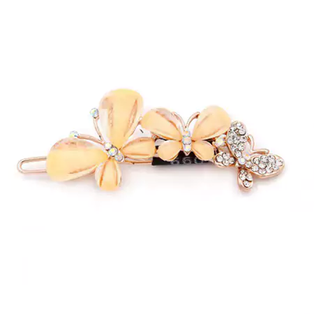 バレッタ 蝶型 メッキ加工 綺麗