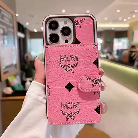 エムシーエム カード 収納 アイフォーン16 ケース 可愛い 背面 カードMCM ハイブランドiphone16proスマホケースSC24081438
