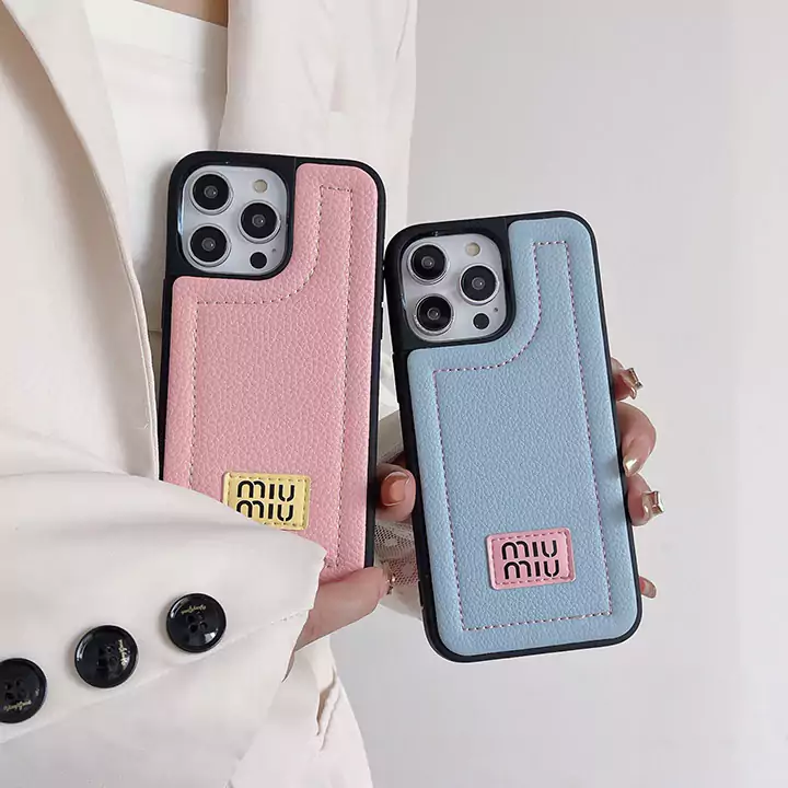 miumiu風 iphone 15カバー レザー