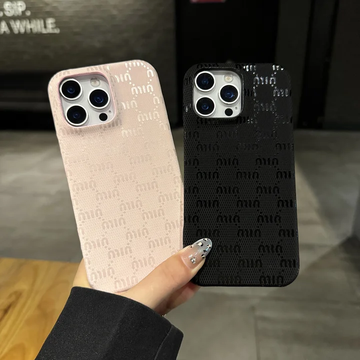 ミュウミュウiphone17 pro maxケース レザー調